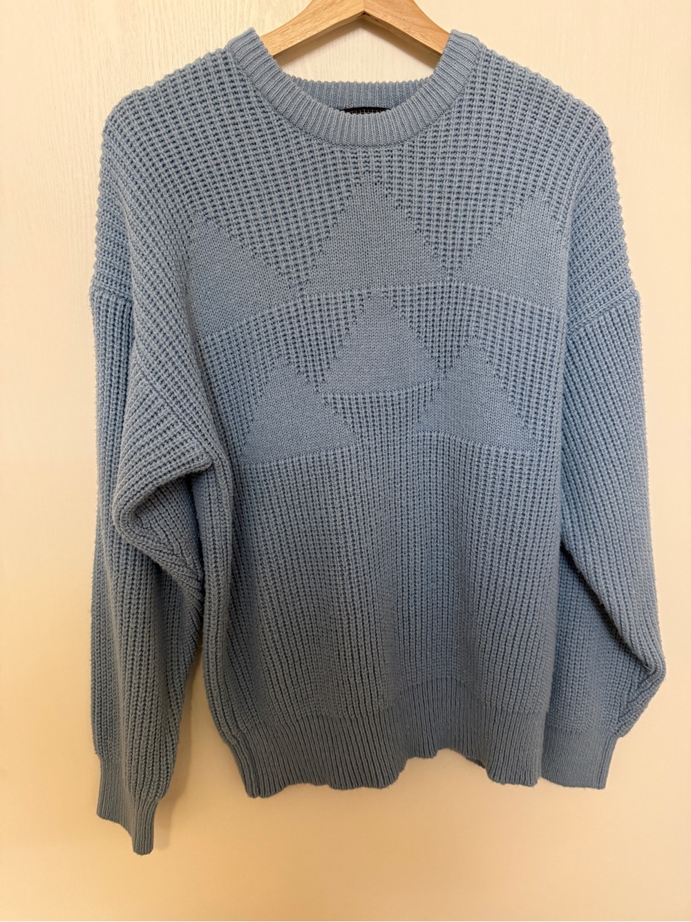 Expressions Men's Dusty Blue Crewneck Textured Knit Sweater